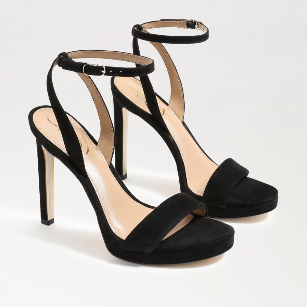 Sam Edelman Black Suede Heeled Sandals